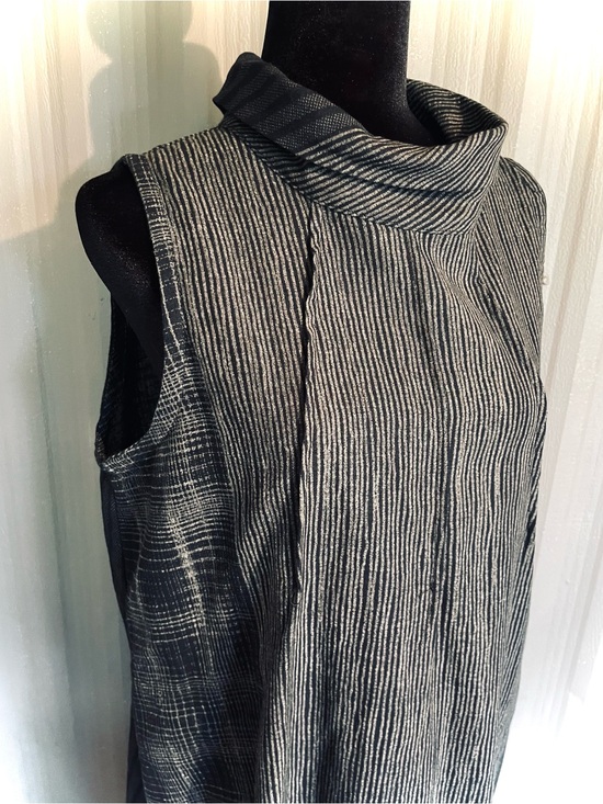Mao Mam Dresses & Skirts - Mao Mam Artisan Midi Dress Black Lagenlook Mori Cotton Boho Pockets S/M Thailand